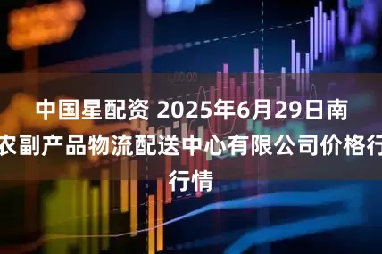 中国星配资 2025年6月29日南京农副产品物流配送中心有限公司价格行情